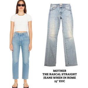 MOTHER‎ THE RASCAL STRAIGHT JEANS IN WHEN IN ROME 25" EUC
